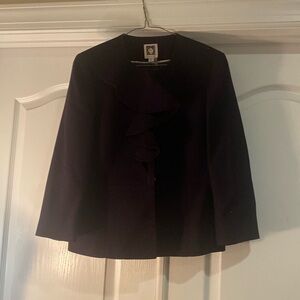 Anne Klein Navy Blue Ruffle Blazer size 4P